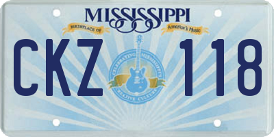 MS license plate CKZ118
