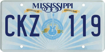 MS license plate CKZ119
