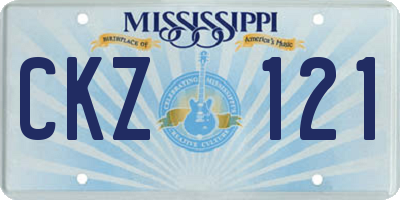 MS license plate CKZ121