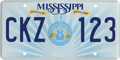 MS license plate CKZ123
