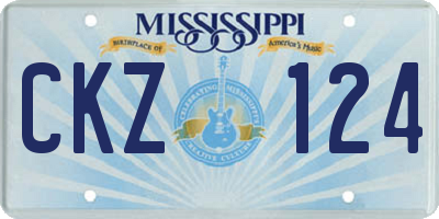 MS license plate CKZ124