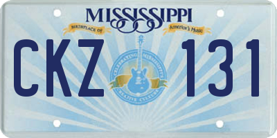MS license plate CKZ131