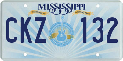 MS license plate CKZ132