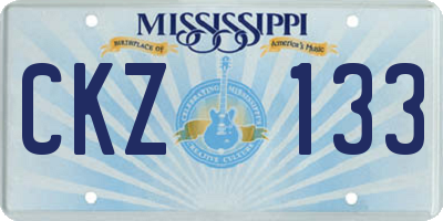 MS license plate CKZ133