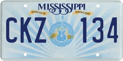 MS license plate CKZ134