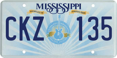 MS license plate CKZ135