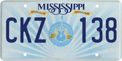 MS license plate CKZ138
