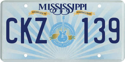 MS license plate CKZ139