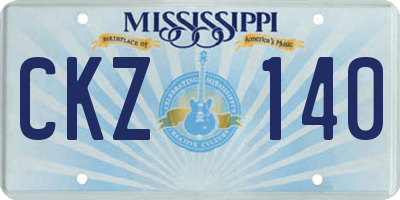MS license plate CKZ140