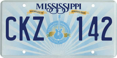 MS license plate CKZ142