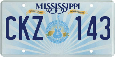 MS license plate CKZ143