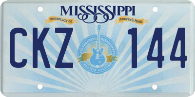 MS license plate CKZ144
