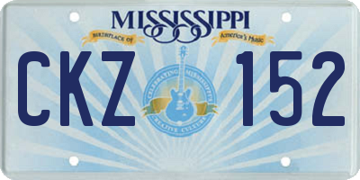 MS license plate CKZ152