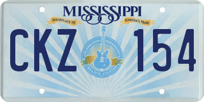 MS license plate CKZ154