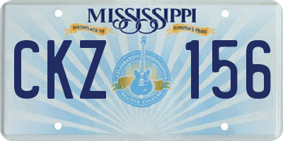 MS license plate CKZ156