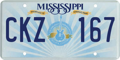 MS license plate CKZ167