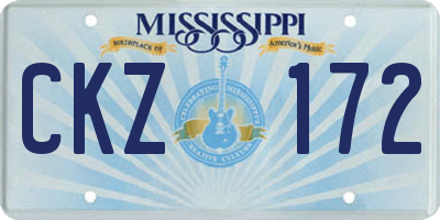 MS license plate CKZ172