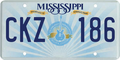 MS license plate CKZ186