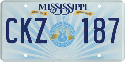 MS license plate CKZ187