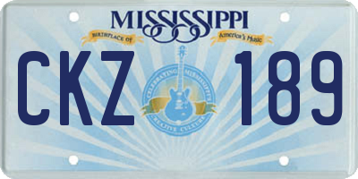 MS license plate CKZ189
