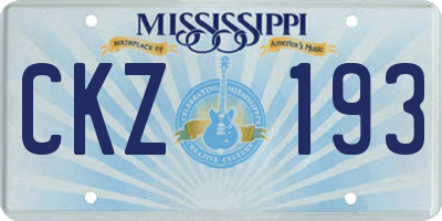 MS license plate CKZ193