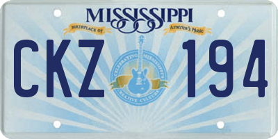 MS license plate CKZ194