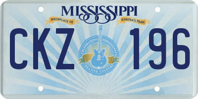 MS license plate CKZ196