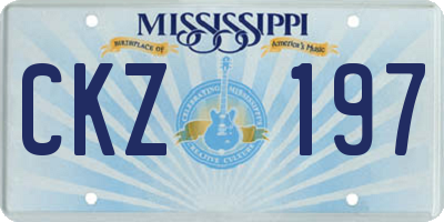 MS license plate CKZ197