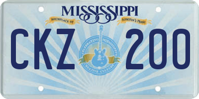 MS license plate CKZ200