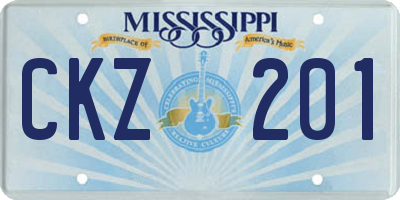 MS license plate CKZ201