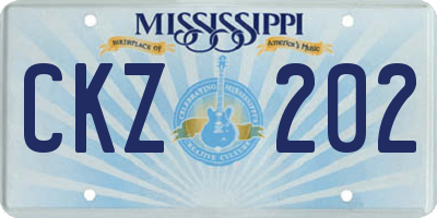MS license plate CKZ202