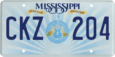 MS license plate CKZ204