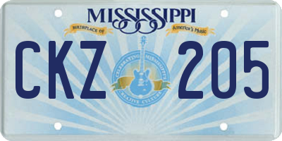 MS license plate CKZ205