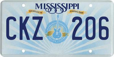 MS license plate CKZ206