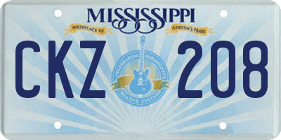 MS license plate CKZ208