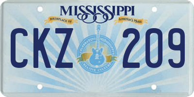 MS license plate CKZ209