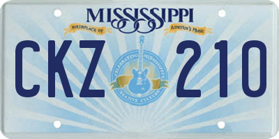 MS license plate CKZ210