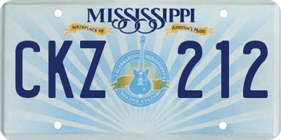 MS license plate CKZ212
