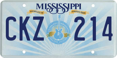 MS license plate CKZ214