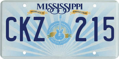 MS license plate CKZ215
