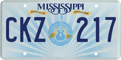 MS license plate CKZ217