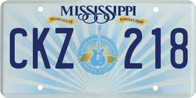 MS license plate CKZ218