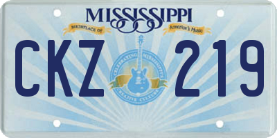 MS license plate CKZ219