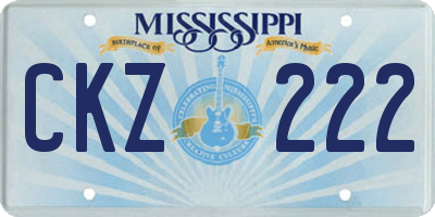 MS license plate CKZ222