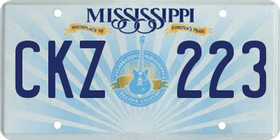 MS license plate CKZ223