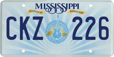 MS license plate CKZ226