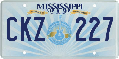 MS license plate CKZ227