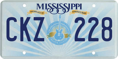 MS license plate CKZ228