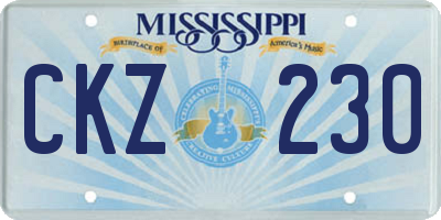 MS license plate CKZ230