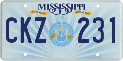 MS license plate CKZ231